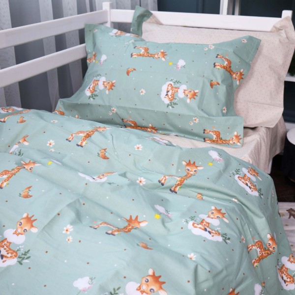 Фото - Комплект постельного белья MirSon Poplin Line Kids 02 Giraffe 220х240 (2200009711657)